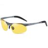 Gafas de sol polarizadas para hombre, de metal, con montura media, para conducir, deportes al aire libre, ciclismo, conducción, de aluminio y magnesio, 8177