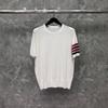 TIME BREATHE tb Camiseta de Tricô de Manga Curta Masculina e Feminina Par Moda Casual Gola Redonda Camisa de Tricô de Verão