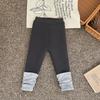 Roupas Infantis Xie Jinmao Calças Leggings Grossas Forradas com Lã para Meninas Classe A Outono e Inverno Novas Calças Longas Integradas com Lã para Crianças para Uso Externo