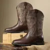 Amazon AliExpress Venda Quente Transfronteiriça Masculina Meia-panturrilha Bordada Retrô Tamanho Grande Puxar Várias Cores Botas de Cavaleiro 1688