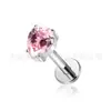 Pendientes de Titanio F136 Cuatro Garras Gota de Agua Circonita Labio Uña Joyería Cabeza G23 Aleación de Titanio Joyería para Perforación Uña de Repuesto Al por Mayor
