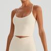 Sutiã Esportivo Nude de Verão Tops Fitness Femininos Roupa Externa Camisola com Bojo Sutiã de Yoga Roupa de Yoga
