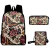 2025 Nuevo Producto Transfronterizo Elemento Mariposa Impresión Digital 3D Mochila Bolsa Escolar Mochila Bolso Cruzado Estuche Lápices DIY
