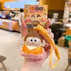 Llavero Colgante de Cuero Original Grupo Buda Mujeres Lindo Dibujo Animado Similar a Buda Atrae Riqueza Accesorios para Bolsos de Cuero Pequeño Regalo