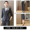 Terno slim fit, uniforme de trabalho para recepção de hotel, uniforme de trabalho para departamento de vendas e joalheria, terno feminino de moda azul