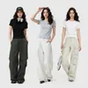 Camiseta de mujer de manga corta de color liso, cuello redondo, nuevo estilo de verano, versátil, hombro normal, entallada en la cintura, camiseta básica ajustada