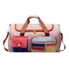 Bolso de Mano Versátil Estilo Ropa de Trabajo con Bloques de Múltiples Colores y Correa Gruesa Ajustable, Adecuado para Estudiantes, Hombres y Mujeres, para Viajes Cortos y Viajes