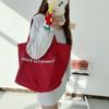 Nueva Bolsa de Lona Roja Nicho Ins Casual Lona con Estampado de Letras Bolsa de Hombro de Gran Capacidad Bolsa para Estudiantes Fábrica