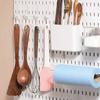 Panel de herramientas de cocina montado en la pared Portarrollos de papel de cocina Estante de almacenamiento Adecuado para uso doméstico con ganchos y accesorios, Estante de pared para estudio