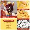 Ingredientes de sorvete fofos da moda, mistura para bolo de leite quente, decorações de bolo, biscoitos, olhos de bala, coberturas de sorvete de floco de neve