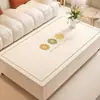 Protetor de mesa de centro minimalista com toque de luxo leve e de alta qualidade, isolante térmico, lavável, à prova d'água, à prova de óleo e anti-queimaduras para mesa de centro