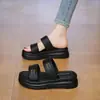 Pantuflas Negras de Nuevo Estilo para Embarazadas para Mujer, Sandalias Casuales de Deslizamiento con Suela Gruesa para Primavera y Verano 2026