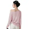 Cubierta de Yoga Grande Abierta con Cuello en V Profundo para Mujer, Ligera y Transpirable, Camiseta Reversible de Manga Larga, Top Deportivo para Pilates