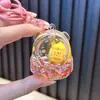 Llavero de Mochila Auténtico Pato Amarillo Botella de Aceite con Arena Movediza Colgante para Mochila Escolar Llavero de Coche Pequeño Regalo Venta al por Mayor