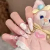 Nuevo Estilo Encaje de Alta Calidad Ojo de Gato Moño Arte de Uñas Uñas Portátiles Estilo Francés Blanqueamiento Pegatinas para Arte de Uñas Fabricante Fuente Mayorista