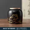 Armario de Té para Sala de Té, Decoración de Ceremonia del Té, Pequeño Recipiente de Cerámica para Té Pintado a Mano, Adorno de Tarro de Almacenamiento para el Hogar Estilo Chino