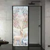 Pegatinas de Puerta Autoadhesivas Transfronterizas con Ciervo Estilo Chino, Pegatinas de Pared Removibles para Renovación de Casa de Alquiler, Venta al por Mayor por Fabricante, Dropshipping