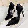 3168-3 Zapatos de Mujer de Estilo Coreano Modernos Simples Sexy de Club Nocturno Tacón de Aguja Super Alto Boca Baja Punta Afilada Zapatos Calados