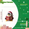 Set Transfronterizo de 10 Piezas de Madera Plana 2D Lindo Pingüino Árbol de Navidad Fiesta Festiva Adornos Colgantes