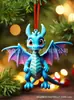Colgantes Decorativos Acrílicos Transfronterizos, Decoraciones para el Hogar de Dragones Miniatura, Decoraciones Navideñas, Adornos Colgantes para el Árbol de Navidad