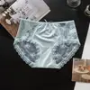 Panty Sexy de Encaje Estilo Puro Deseo para Mujer Exquisito Satén Algodón de Morera en la Entrepierna Transpirable de Secado Rápido que se Ajusta a la Cadera