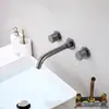 Ducha empotrada de cobre integral color gris plomo para proyecto de hotel, juego oculto de pared, juego de baño de comercio exterior transfronterizo