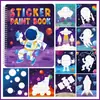 Libro de Pintura con Pegatinas Transfronterizo para Niños DIY Animales de Dibujos Animados Dinosaurio Océano Por Número Rompecabezas de Pegar Libro de Pegatinas