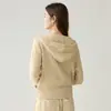 Suéter con capucha de cachemira de punto trenzado con viento suave para mujer, nuevo cárdigan de lana de ajuste delgado para otoño, estilo europeo y americano