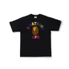Camiseta Manga Curta da Marca Japonesa Tendência Bape com Estampa Camuflada de Macaco Dormindo e Cabeça de Macaco, Camiseta de Verão para Casais, Camiseta Curta Casual Esportiva de Meia Manga