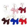 Popular Europeu e Americano Couro Laço Cachorro Animal Boneca Chaveiro Carro Chaveiro Bolsa Pingente Capa de Celular Acessórios