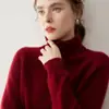 Suéter Clássico de Cashmere com Gola Alta, Manga Raglã Espessa de Três Fios, Cinco Agulhas, Quente para o Inverno, Macio, Versátil, Confortável, Camada Base