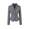 Blazer Ol para o Dia a Dia, Curto, com Amarração Cruzada na Cintura, Três Botões, Elegante e Sexy, Feminino, para a Primavera