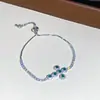 Pulsera Cruz Redonda de Circonita Estilo Corte Francés, Pulsera de Estilo Minimalista de Alta Gama, Joyería Versátil de Lujo Ligero de Moda para Mujeres