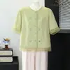 Roupas de Verão Estilosas para Mães 2026 Nova Camiseta Plus Size Top Conjunto de Camisa Casual de Manga Curta para Mulheres de Meia-Idade e Idosas