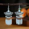 11 1 color joyería de margarita nuevos aretes de hojas en forma de abanico estilo nacional sus aretes tixi al por mayor