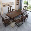 Nova Mesa de Chá de Madeira Maciça Estilo Chinês Placa Grande Conjunto Integrado de Mesa de Chá e Cadeira Combinação Mesa de Armazenamento de Chá para Escritório Doméstico