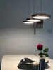 Lámpara de araña de restaurante de lujo ligero, de tres cabezales, moderna, simple, para dormitorio, mesita de noche, lámpara colgante pequeña, minimalista, nórdica, para mesa de comedor, bar