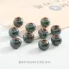Estilo Retro Cerámica Verde Jade Cuentas de Porcelana Pulsera Accesorios Pulsera Material DIY Agujero Grande Cerámica Cuentas Sueltas Punto Venta al por Mayor