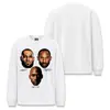 Camiseta de Manga Larga Pesada de Algodón Puro Vintage Lavada con Copos de Nieve, Impresión Directa de Estrella de Baloncesto Stewell, Transfronteriza para Hombre