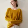 Baicai Rong Nuevo Estilo Perezoso Sin Costuras Cachemir Suéter de Punto Holgado para Mujer Top de un Hombro Versátil
