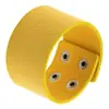 Pulseira Larga de Aço Inoxidável com Fecho de Pressão Personalizada Simples Não Convencional Punk Goth Criativa Pulseira de Couro PU Pulseira
