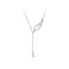 Collar Jane Suu Wing Chapado en Plata de Ley 925 Alas de Concha Luz Dorada Lujo Gotas de Agua Cadena de Clavícula con Zirconia Cadena de Cuello con Borla en Forma de Y