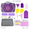 Set de Herramientas de Pintura de Diamantes Transfronterizo Nuevo Púrpura Eva Almacenamiento Portátil 60 Botellas Redondas Taladro de Cristal Taladro de Puntos de Plástico