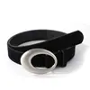 Cinturón Retro Europeo y Americano Transfronterizo de Gamuza Sintética con Hebilla Ovalada para Mujer, Cinturón con Hebilla Plateada de Terciopelo Mate, Versátil para Jeans, Estilo Ins