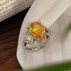 Anel de diamante amarelo simulado