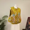 [Li] Novo colete bordado estilo chinês, elegante e retrô, coleção outono 2026, gola alta, leve e versátil para mulheres