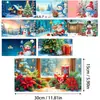 Tarjetas de Felicitación Navideñas Populares Transfronterizas Multiserie Hechas a Mano con Diamantes Juego de 9 Piezas con Sobres Pegatina de Diamante Dibujos Animados Juego de 6 Piezas
