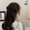 Horquilla para el pelo con lazo negro, sencilla y elegante, estilo francés, para mujer, con flequillo lateral, para verano