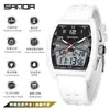Reloj Juvenil Sanda Doble Zona Horaria Luminoso Multifuncional Unisex Electrónico Moda Tendencia Cronógrafo