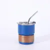 Comercio exterior estilo europeo acero inoxidable 304 taza de cerveza capa simple borde rizado paso taza conveniente pajilla termo exterior venta al por mayor